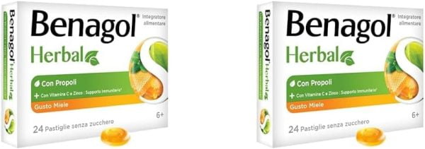 benagol herbal gusto miele integratore alimentare con vitamina c e zinco